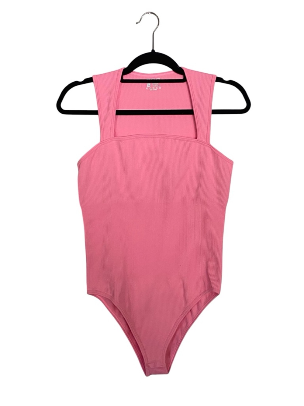 OQQ Pink Ribbed Sleeveless Tank Bodysuit Womens Size XL NWOT Viral Shape Wear